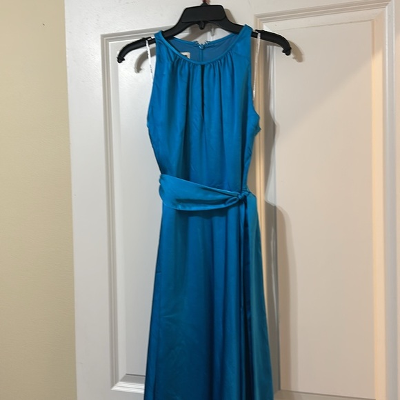 Satin Midi Dress Sleeveless Halter Neck Party Cocktail Evening‎ - Picture 4 of 12